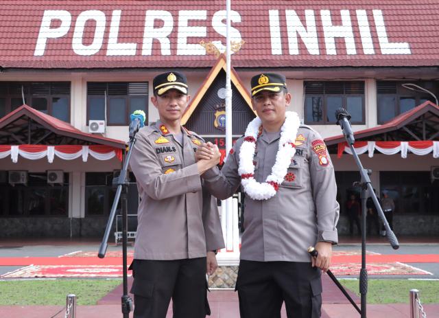 Polres Inhil Gelar Pisah Sambut Kapolres, Dari AKBP Dian Setyawan Ke AKBP Norhayat